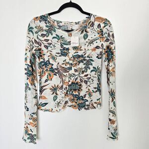 Free people We The Free T-Shirt Women's Medium Dreamed Of You Lettuce‎ Hem Top